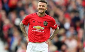 Beckham, jugando un partido de leyendas del Manchester United – Fuente: Getty
