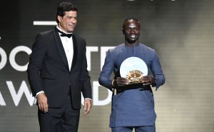La estatua de Mané previo al Mundial de Qatar.

