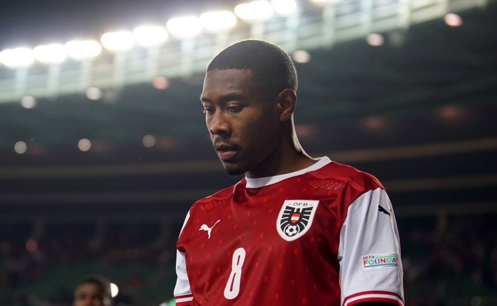 David Alaba se lamenta en juego con Austria-Getty Images