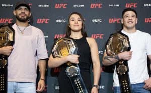 Yair Rodríguez, Alexa Grasso y Brandon Moreno. | UFC
