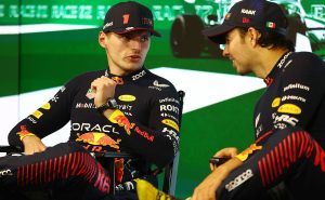 | Max Verstappen y Checo Pérez.
