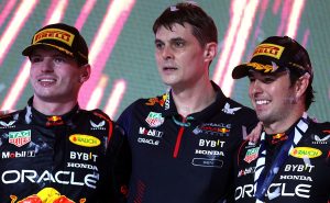 | Max Verstappen y Checo Pérez.
