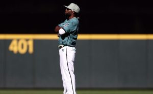 SEATTLE, WASHINGTON – JULY 11: Randy Arozarena #56 of the Tampa Bay Rays poses after making a catch during the first inning of the 93rd MLB All-Star Game presented by Mastercard at T-Mobile Park on July 11, 2023 in Seattle, Washington. (Photo by Steph Chambers/Getty Images)
