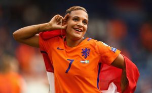 DOETINCHEM, NETHERLANDS – JULY 29: Shanice van de Sanden of the Netherlands celebrates victory during the UEFA Women's Euro 2017 Quarter Final match between Netherlands and Sweden at Stadion De Vijverberg on July 29, 2017 in Doetinchem, Netherlands.  (Photo by Dean Mouhtaropoulos/Getty Images)
