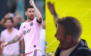 ¡EUFÓRICA CELEBRACIÓN! Así vivió David Beckham el GOLAZO de Messi en la Leagues Cup