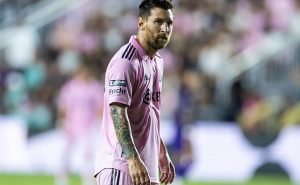 FORT LAUDERDALE, FLORIDA – AUGUST 02:  Lionel Messi of Inter Miami CF  in action during the Leagues Cup 2023 match against Orlando City SC (1) and Inter Miami CF (3) at the DRV PNK Stadium on August 2nd, 2023 in Fort Lauderdale, Florida. (Photo by Simon Bruty/Anychance/Getty Images)
