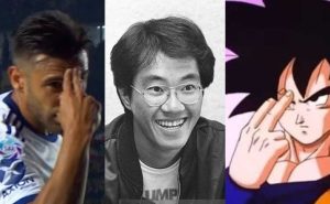 El tremendo homenaje que llevó a cabo Toto Salvio a Akira Toriyama. Foto: Getty images
