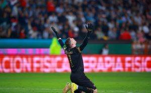 Pachuca, Hidalgo a 30 de Marzo de 2024. Tiago Volpi en festejo, durante el partido correspondiente a la jornada 13 del torneo Clausura 2024 de la Liga BBVA MX, entre los Tuzos del Pachuca y los Diablos Rojos del Toluca FC, realizado en el estadio Hidalgo. Foto: Imago7/ Eloisa Sánchez
