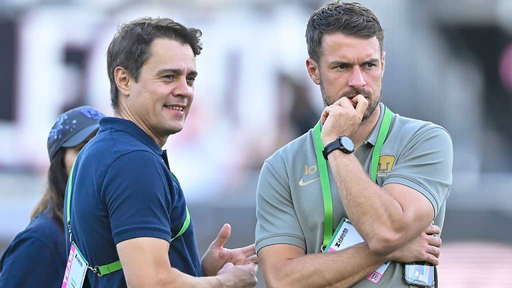 Aaron Ramsey acompañó a sus compañeros de Pumas en Leagues Cup 2025.