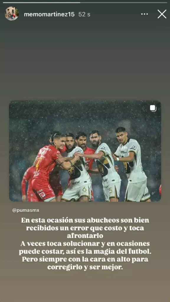 Memote Martínez respondió a los abucheos en Pumas.