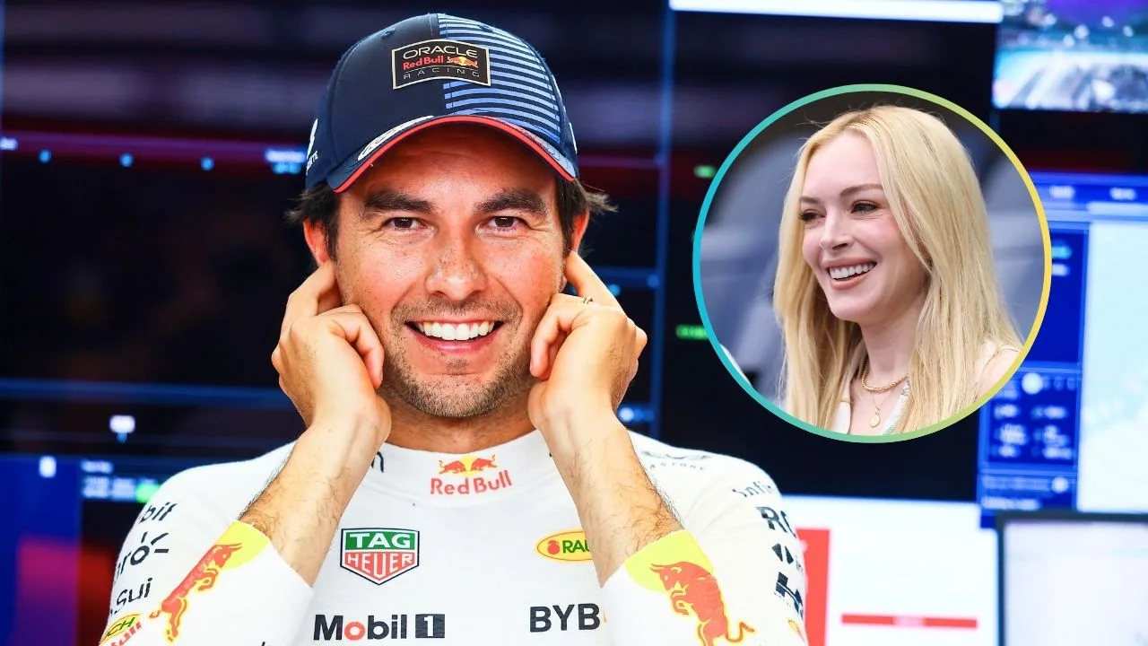 Mientras Max Verstappen gana el GP de Italia, Checo Pérez roba cámara en final del US Open con Lindsay Lohan y famoso diseñador