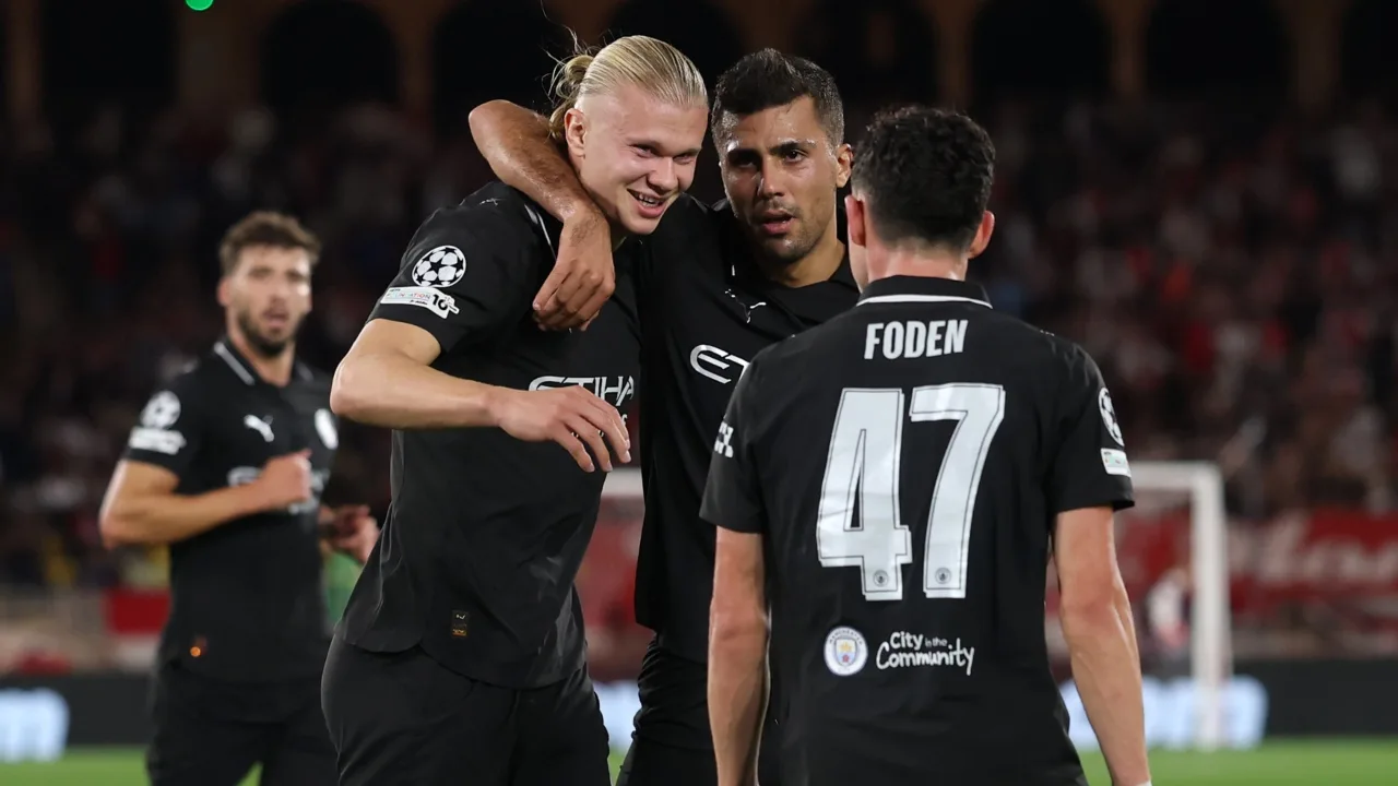 Gol de Erling Haaland en el partido Mónaco vs. Manchester City por la Champions League