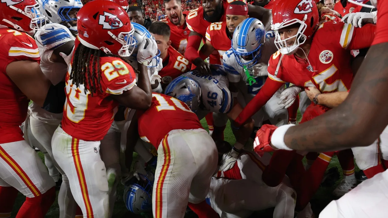 Pelea en el partido Kansas City Chiefs vs Detroit Lions