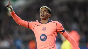 No se vio en TV: el polémico gesto de Lamine Yamal a los hinchas de Brujas luego del gol anulado