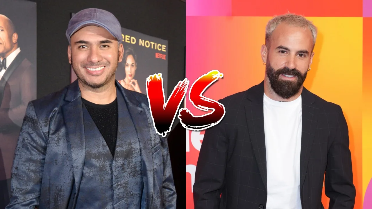 Alex Montiel, quien da vida al Escorepión Dorado, y Marc Crosas, comentarista de TUDN. 