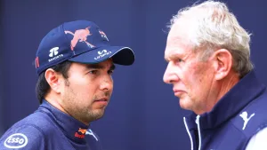 Checo Pérez y Helmut Marko en Red Bull.