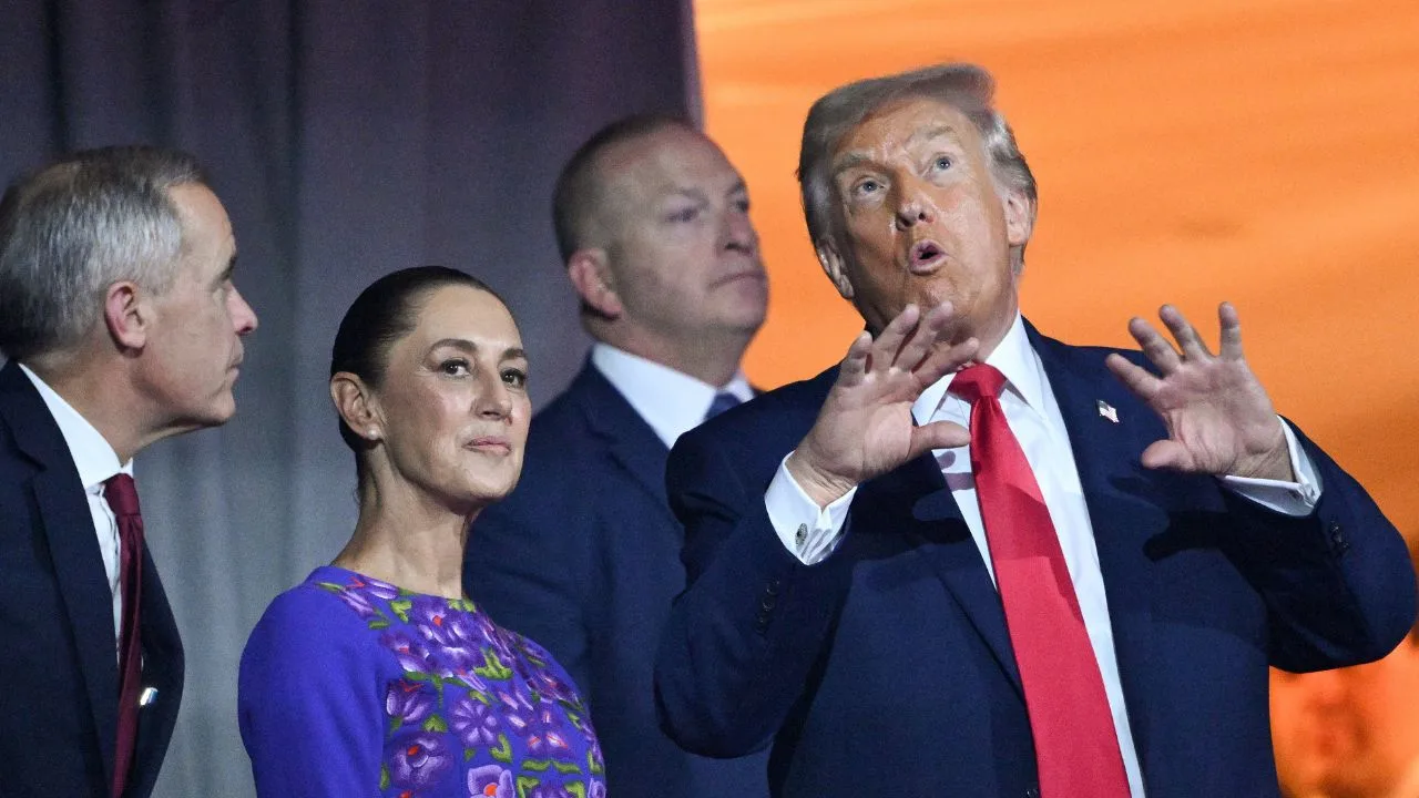 Mark Carney, Claudia Sheinbaum y Donald Trump, 