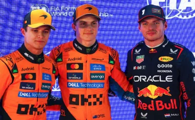 Lando Norris, Oscar Piastri y Max Verstappen.