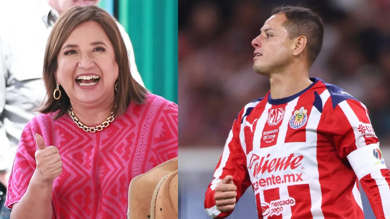 Xóchitl Gálvez y Chicharito Hernández.