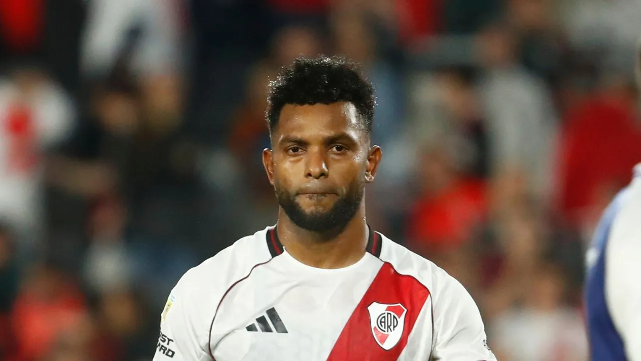 Miguel Borja, ex jugador de River Plate, ahora a punto de ser presentado en Cruz Azul. 
