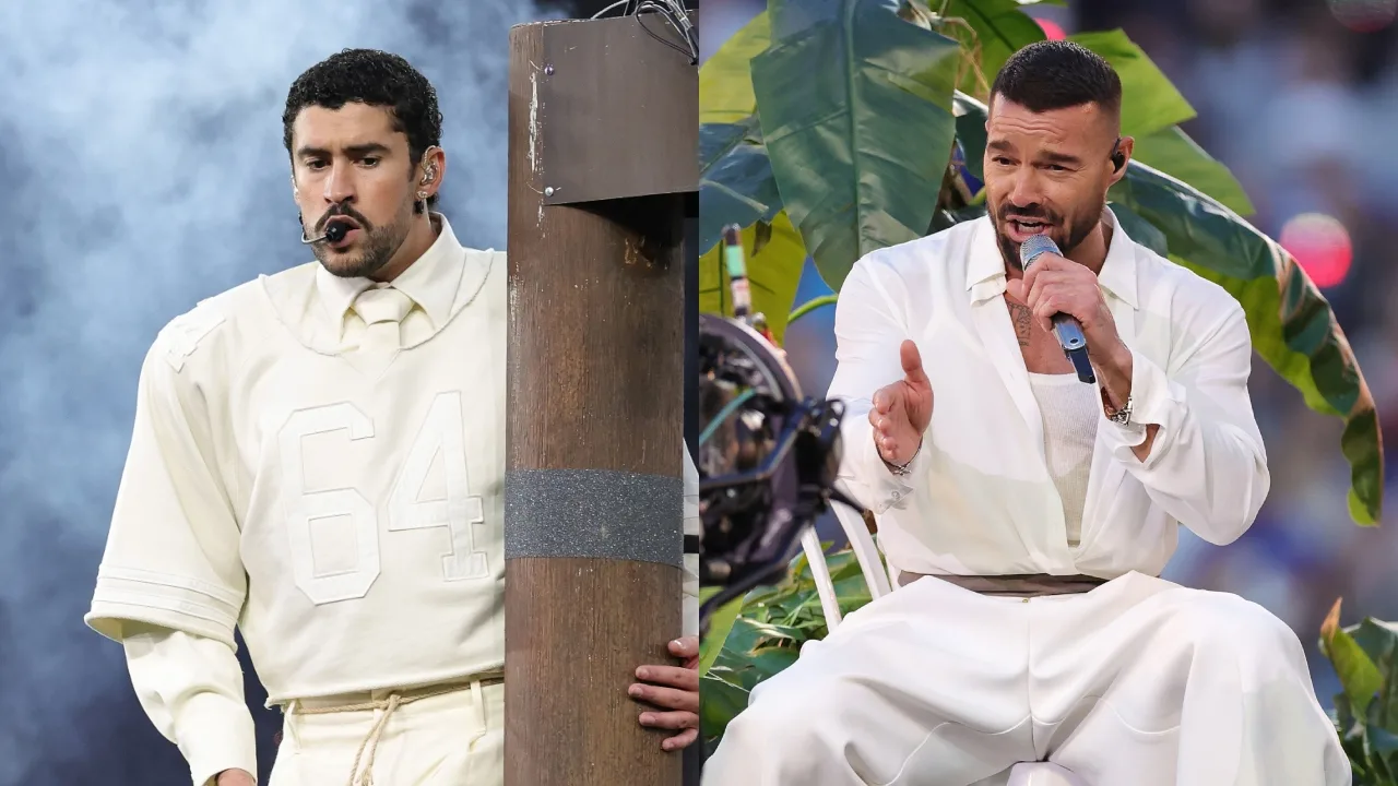 Bad Bunny y Ricky Martin, en el medio tiempo del Super Bowl 2026.