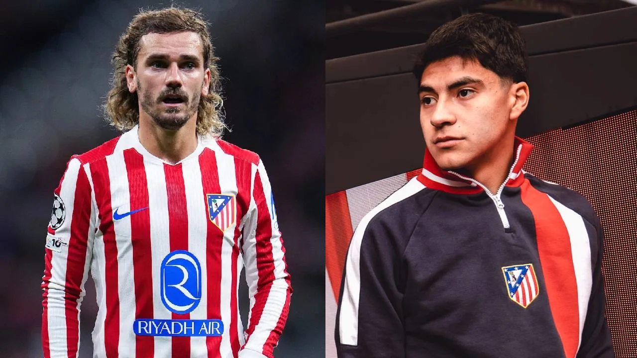 Antoine Griezmann y Obed Vargas.