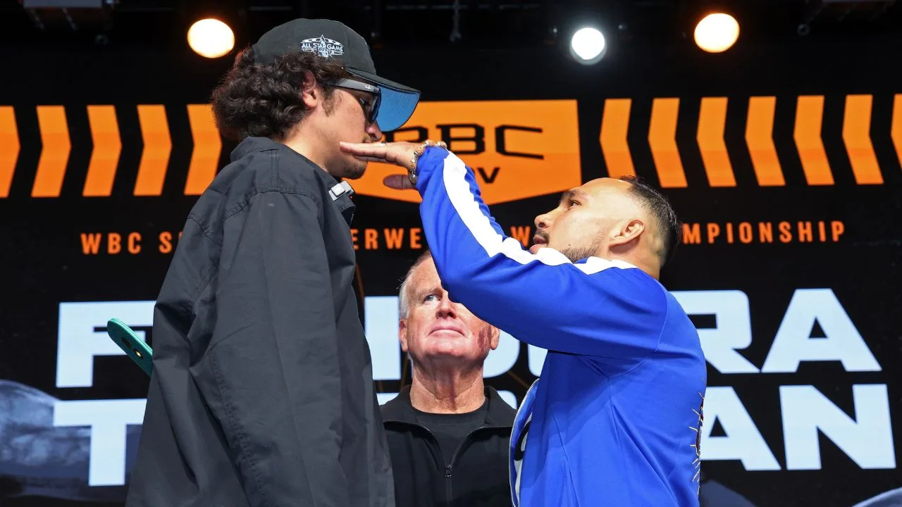 Sebastian Fundora a la izquierda, peleará con Keith Thurman este fin de semana. 