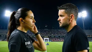 Revelan la verdadera razón por la que la árbitra Karen Díaz le hizo tremendo desaire a Nicolás Larcamón