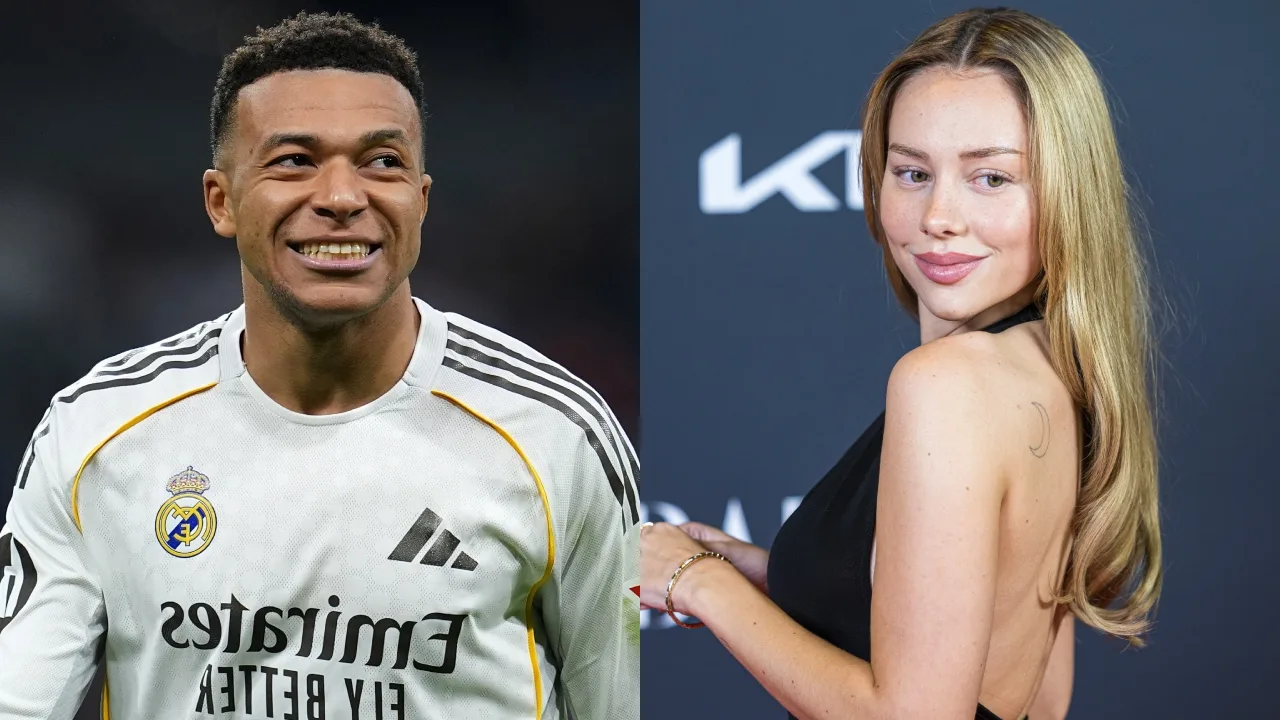 Kylian Mbappé, jugador del Real Madrid y Ester Expósito, actriz de series y cine.