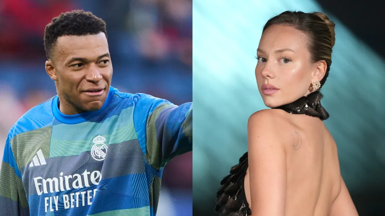 Kylian Mbappé, jugador del Real Madrid y Ester Expósito, actriz de cine y series.