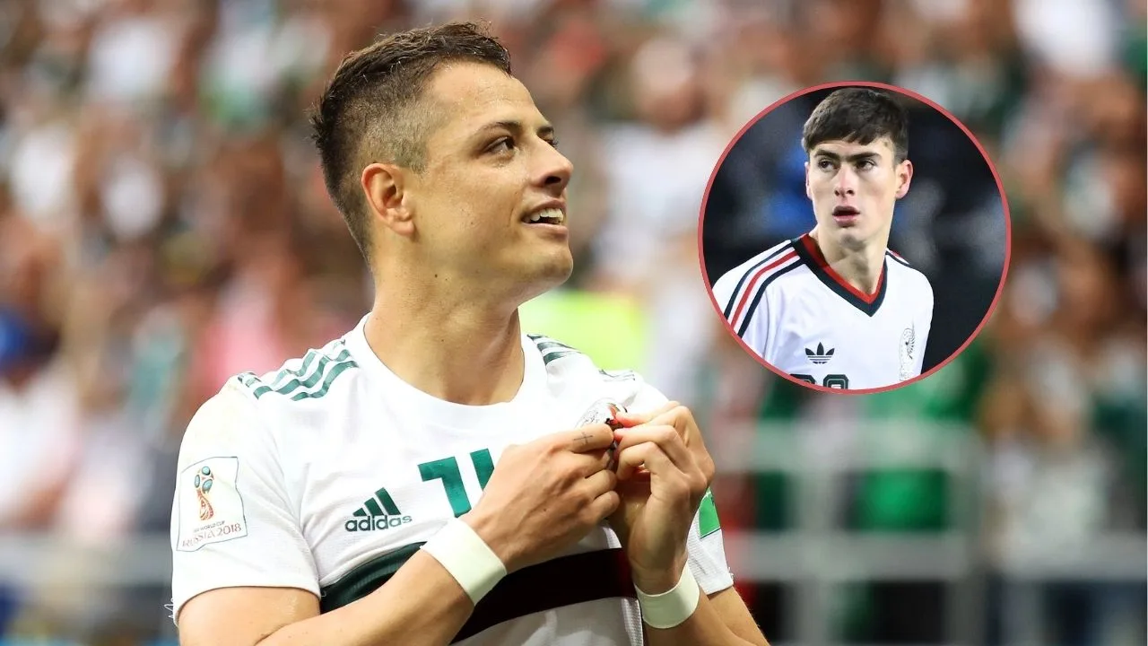 Chicharito le entrega la estafeta y el dorsal 14 a la Hormiga González.
