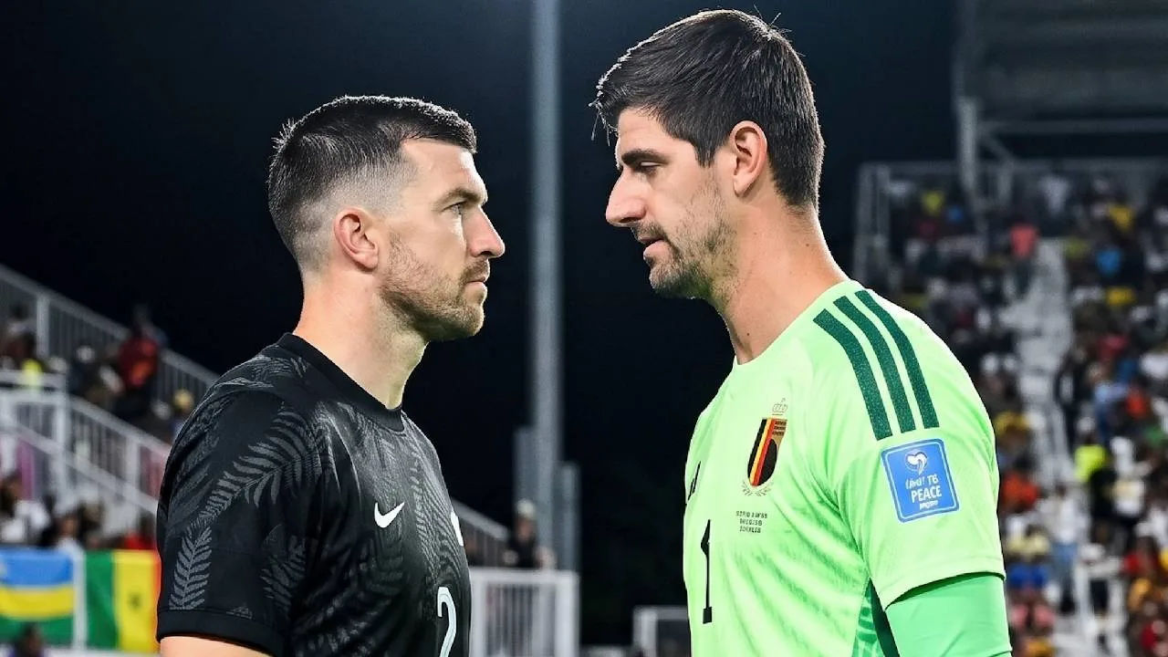 Tim Payne y Thibaut Courtois.