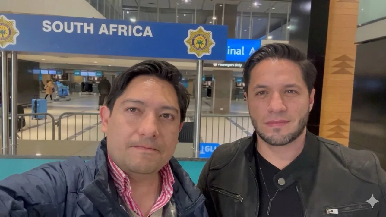 Julio Ibáñez y Daniel García, elementos de TUDN que estuvieron en prisión en Sudáfrica.