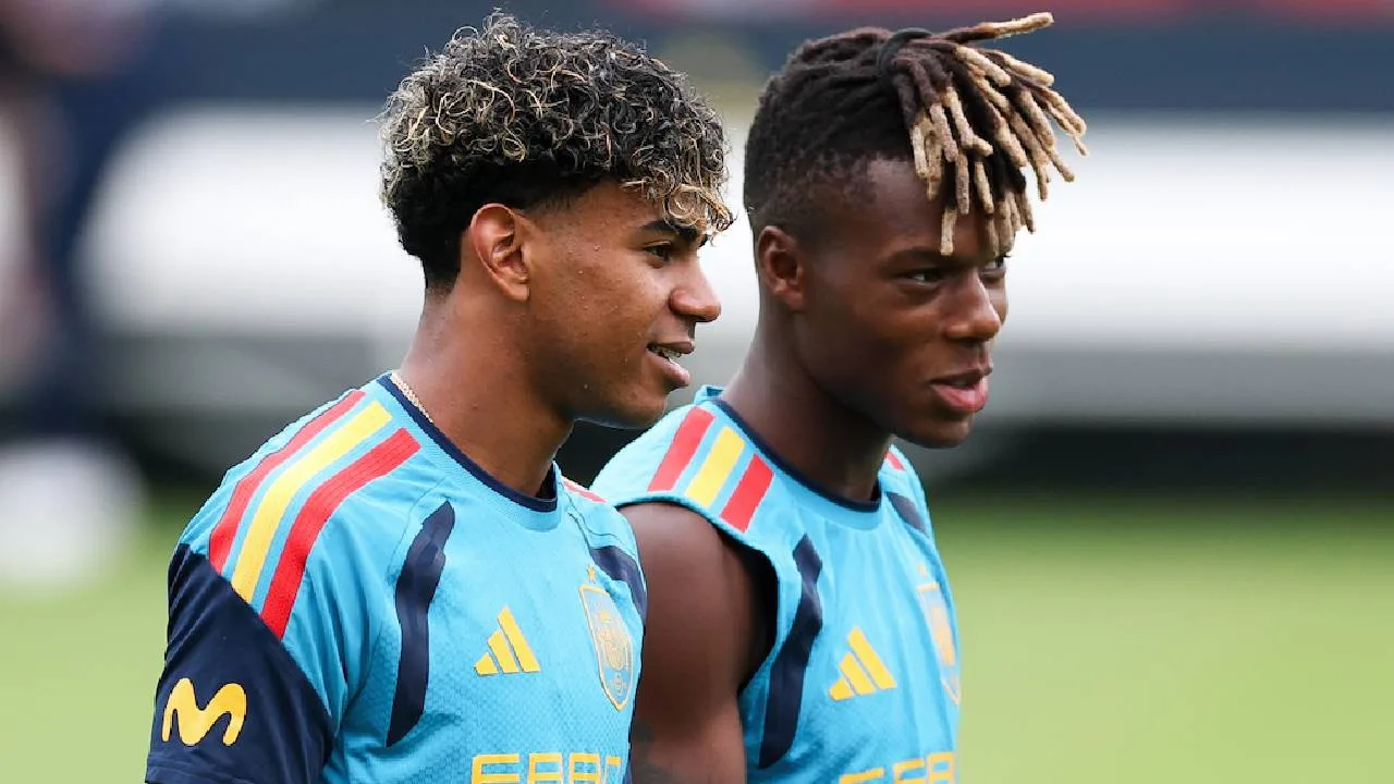 Lamine Yamal y Nico Williams.