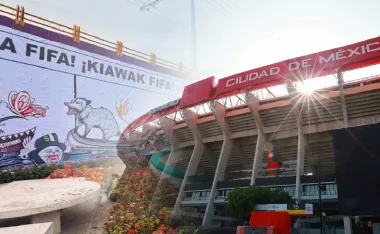 Mural en el Estadio Azteca.