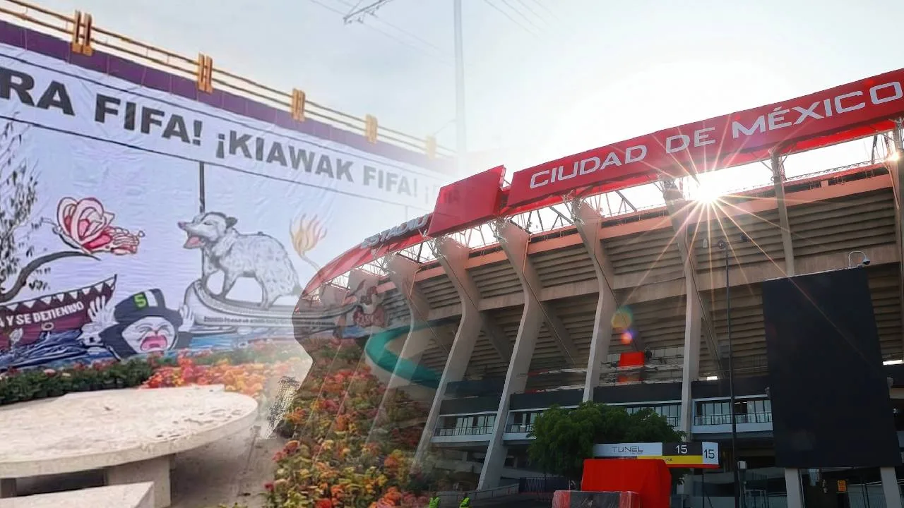 Mural en el Estadio Azteca.