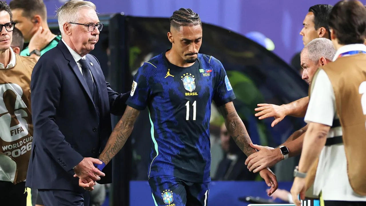 Qué le pasó a Raphinha en el Brasil vs Haití.