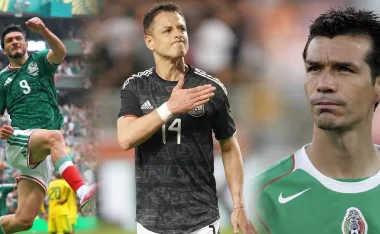 Raúl Jiménez, Chicharito Hernández y Jared Borgetti.