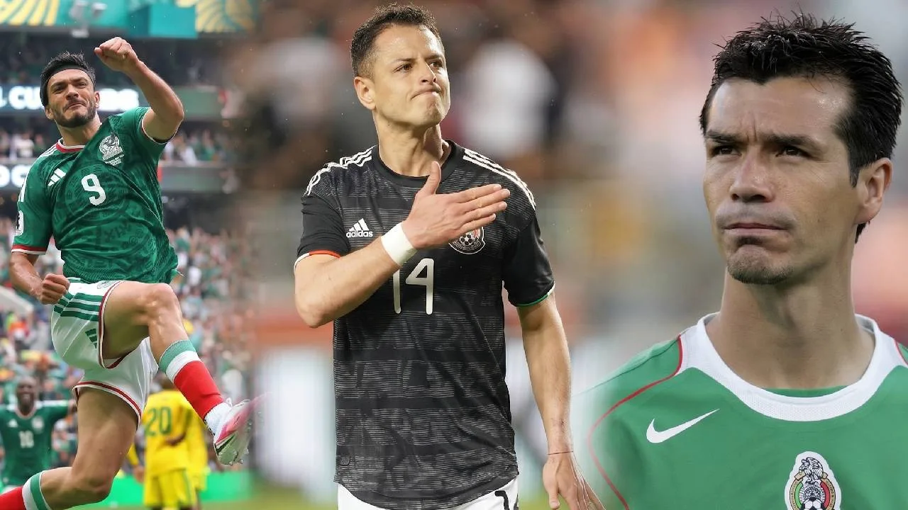 Raúl Jiménez, Chicharito Hernández y Jared Borgetti.