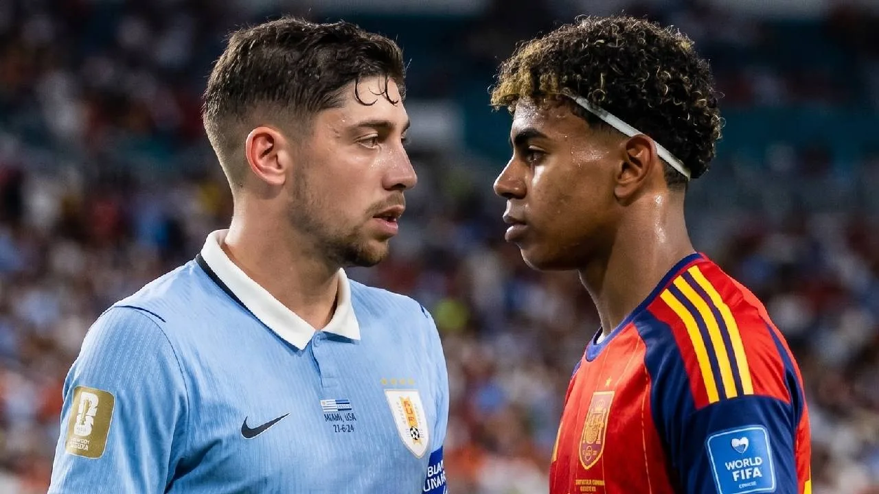Federico Valverde y Lamine Yamal.