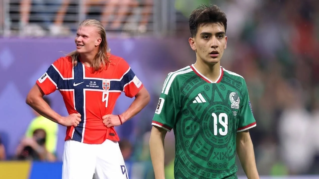 Erling Haaland y Gilberto Mora.