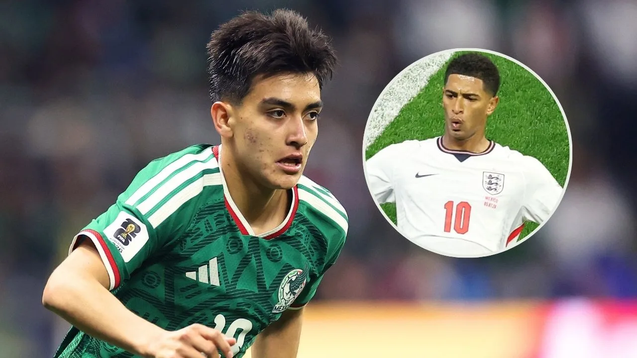 Jude Bellingham consuela a Gilberto Mora y le pide su camiseta tras el México vs Inglaterra.