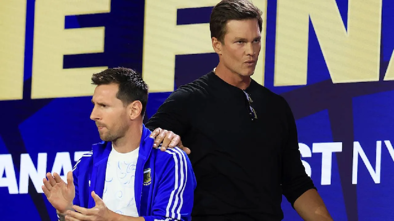 Previo a la final del Mundial 2026 toman legendaria fotografía: Lionel Messi, Tom Brady y Novak Djokovic, juntos Lionel Messi y Tom Brady.