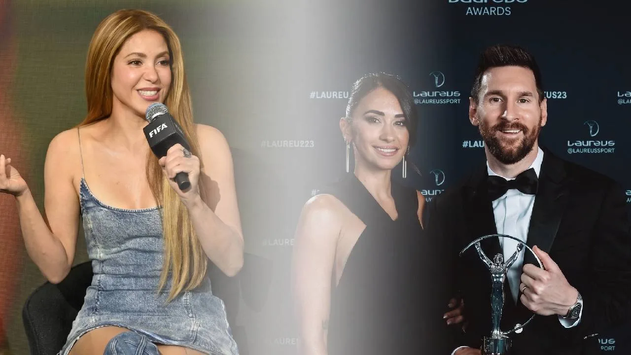 Shakira, Antonela Roccuzzo y Leo Messi.