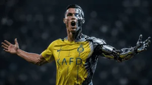 El robot que se cree Cristiano Ronaldo: marcó un gol de tiro libre y festejó con el “Siuuu” de CR7