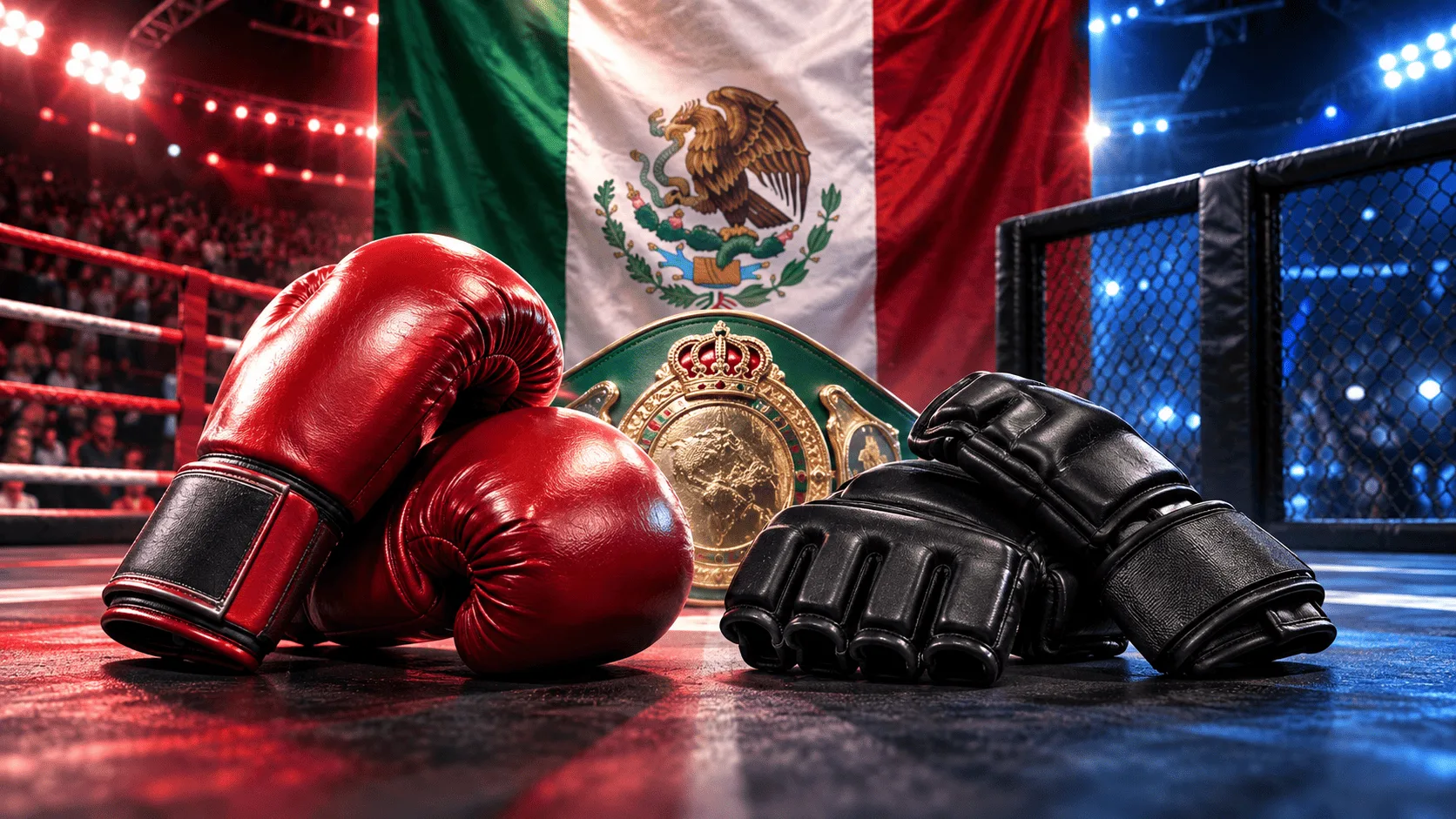 Cartelera mexicana en el ring.