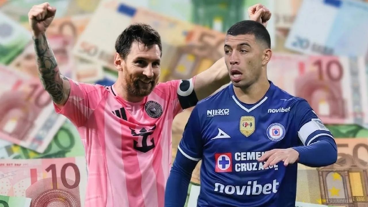 Lionel Messi y Erik Lira.