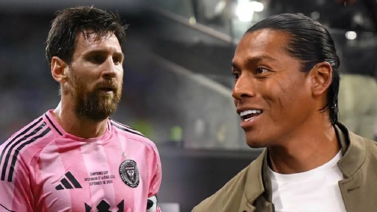 Lionel Messi y Joel Huqui.