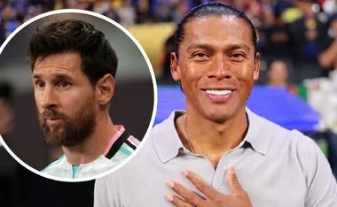 Joel Huiqui y Lionel Messi
