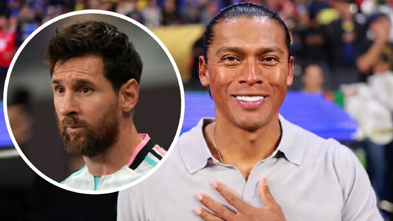 Joel Huiqui y Lionel Messi